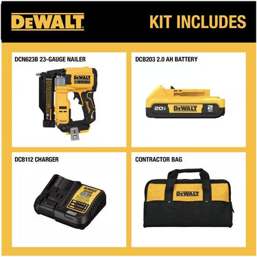 ATOMIC 20V MAX Lithium Ion Cordless 23 Gauge Pin Nailer Kit with 2.0Ah Battery and Charger - Melillo EnterprisesNail GunsPin NailersPower Tools